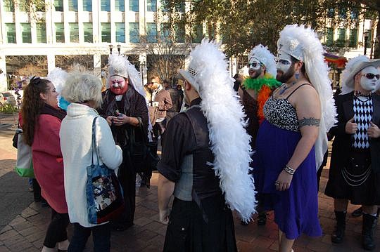 The LGBT community came out in force to support the marriage celebration at Hemming Park.