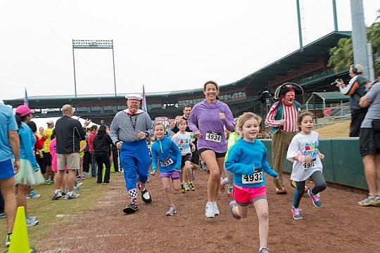 Participants in last year's "fun run," part of the Ultra Marathon and Relay to benefit Wolfson Children's Hospital. Registration closes today for the event scheduled Saturday at EverBank Field.