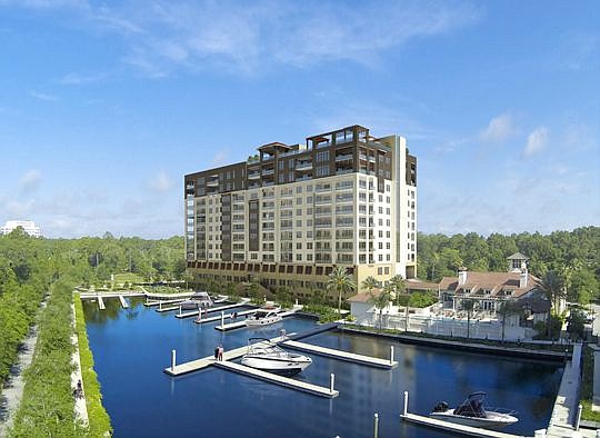 Rendering of the Aphora at Marina San Pablo condo tower, to be located on the Intracoastal Waterway at Butler Boulevard.