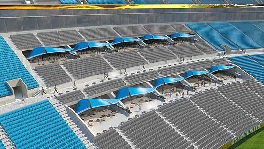 The club sections in the eastern and western portions of EverBank Field are slated to be renovated if the city receives state funding.