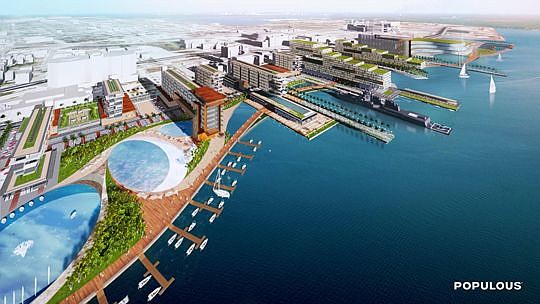 Jacksonville Jaguars owner Shad Khan has pitched his ideas for the Downtown site, wanting to develop a massive mixed-use area. The 48-acre Shipyards property (top) along Downtown's riverfront has sat vacant for more than two decades.