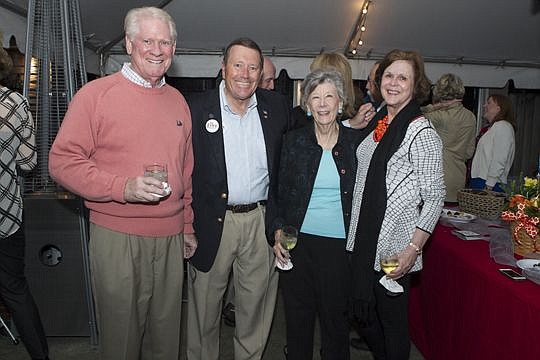 City Council member Jim Love, second from left, with supporters George Gabel, Judy Gabel and Lindsay Helms.