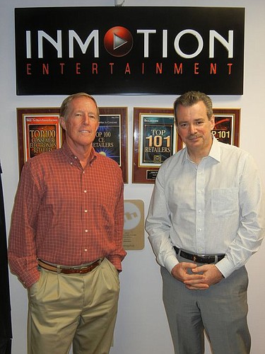 Jeremy Smith, president and CEO, and Tom Hurd, executive vice president, of InMotion Entertainment Group at the Jacksonville-based company's Southside headquarters.