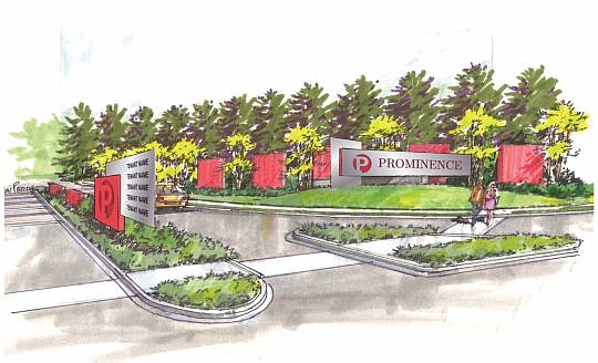 The entrance to the Prominence park in Baymeadows will be changed from "Freedom Commerce Centre."