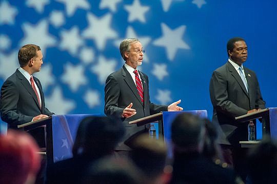 Mayoral candidates Lenny Curry and Bill Bishop along with incumbent Alvin Brown spoke on issues and traded a few verbal jabs during a televised debate March 12. The subject of debates has become a hot topic in recent weeks. Brown and Curry will face e...