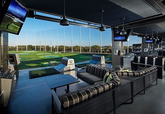 The interior of TopGolf in Tampa.