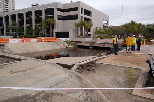 A street collapse along Coastline Drive between Liberty and Market streets occurred Feb. 1, with city and state workers since reviewing how it happened and what is needed to fix the problem.