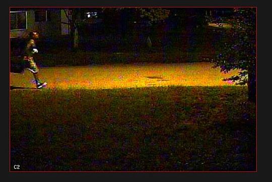 Jacksonville Sheriff's Office says this shot from a surveillance video shows William Ruben Ebron Jr. running down the street, away from where his car was found the morning he reported Lonzie Barton was kidnapped. Police canceled the Amber Alert for th...