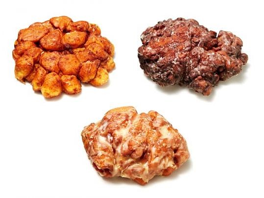 The Donut Shoppe's apple fritter, top right, came in second in the "Ugly Beauty Contest" in Food Network Magazine. The winner, upper left, was from Mr. Bob's Do-Nuts in Marion, N.C., and No. 3, at the bottom, was from Butter Crust Bakery in Bridgeport...