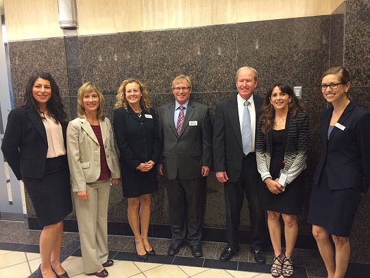 Jamie Karpman, Stacy Watson May, Kristina Nelson, William Finger, Michael Altes, Cindy Laquidara and Leah Walker at The Jacksonville Bar Association's Environmental and Real Property Law CLE seminar.