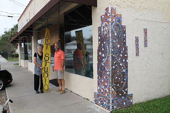 There's not a sign above Kate and Kenny Rouh's Murray Hill studio, but it's hard to miss. The mosaic on the corner is a practice area for students to learn how to mortar and grout tile. The Avondale couple is the design team behind five Jacksonville m...