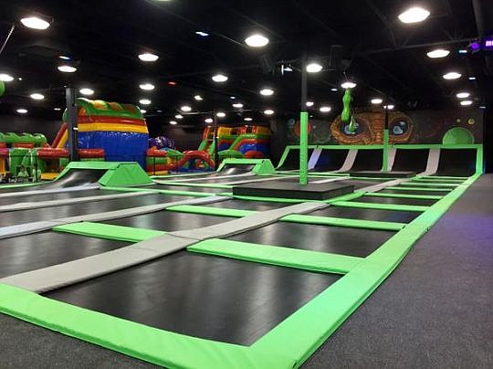 The interior of a Velocity Air Sports location.