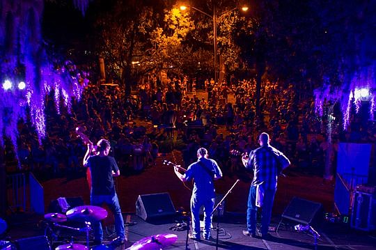 Jacksonville's own Grandpa's Cough Medicine entertained a large crowd Saturday at Klutho Park to cap the day's festivities at Porchfest 2015. More than 20 acts performed on porches at Springfield homes earlier in the day.