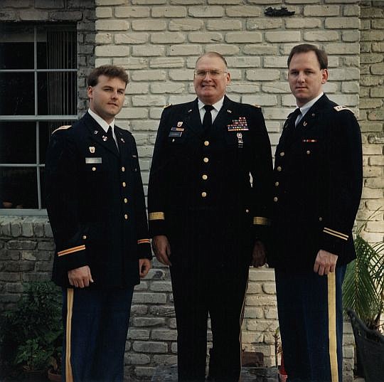 Brig. Gen. James "Jim" Rinaman Jr., center, in 1991 with sons, Mark, left, and James Rinaman III. Rinaman Jr. is an attorney with Marks Gray.
