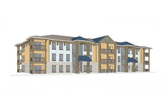 A rendering of the proposed Ocean Blue Apartments along Mayport Road, which are being developed by Becovic Management Group of Indiana.