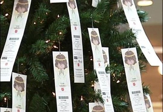 The Salvation Army Angel Tree program collects holiday gifts for children in families with financial hardship.