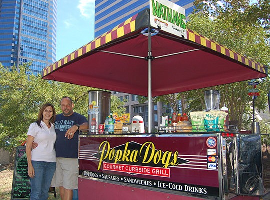 Photo by Max Marbut - Mayra and Brad Valentine at their new mobile lunch location.