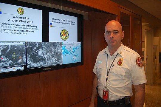 Photo by Max Marbut - Marty Senterfitt, the City's chief of Emergency Preparedness, directs a department of more than 100 people who work year-round to plan for chaos and how to reduce it.