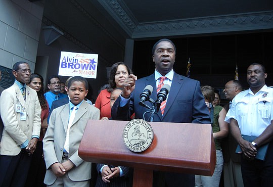 Brown spoke from the steps of City Hall on May 19, two days after his election. He took office July 1. On Monday, he issued a list of his accomplishments during his first 100 days in office.