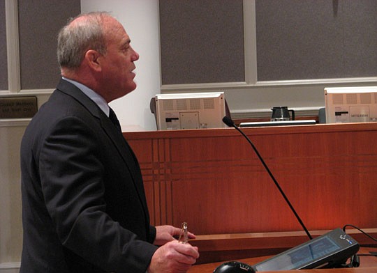 Photo by Joe Wilhelm Jr. - Chris Kauffmann, chief operating officer of the Jacksonville Port Authority, presents an update on the Mile Point project from the port's perspective.