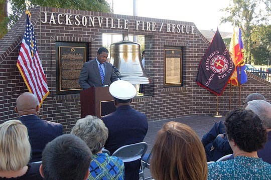 Photos by Max Marbut   - Mayor Alvin Brown welcomed the families and friends of Jacksonville's firefighters who died in the line of duty. The Fallen Firefighters' Memorial Ceremony took place Friday at Fire Station No. 1 at 611 N. Liberty St.