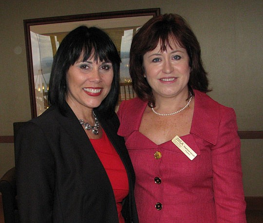 Photos by Joe Wilhelm Jr. - Body language expert Susan Constantine with JWLA President Stephanie Harriett.