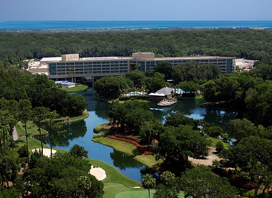 The Sawgrass Marriott resort property includes a 348-room hotel, three restaurants, golf villas with another 160 rooms and a beach club. It also offers access to neighboring golf courses, including The Players Stadium Course at TPC Sawgrass.