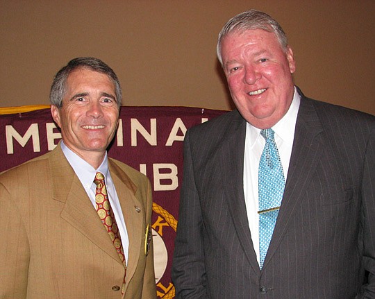 Meninak President Mark Hand and guest speaker Chief Judge Donald Moran, who gave a presentation on the progress of the new Duval County Courthouse project.