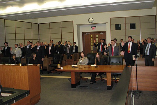 Photos by Joe Wilhelm Jr. - The Jacksonville Division of the U.S. Middle District Court of Florida welcomed 35 new attorneys with a swearing-in ceremony Thursday. Most were new to the federal court, but some had not renewed their membership and were r...