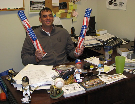 Photo by Joe Wilhelm Jr. - Chris Peters was promoted to general manager of the Jacksonville Suns, the AA affiliate of the Miami Marlins. While his job doesn't involve the demanding role of stocking the organization with talented baseball players, his ...