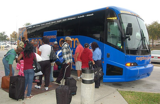 Photos by Max Marbut - Twenty-six people boarded Megabus Wednesday morning for the transit provider's inaugural service from Jacksonville to Atlanta.