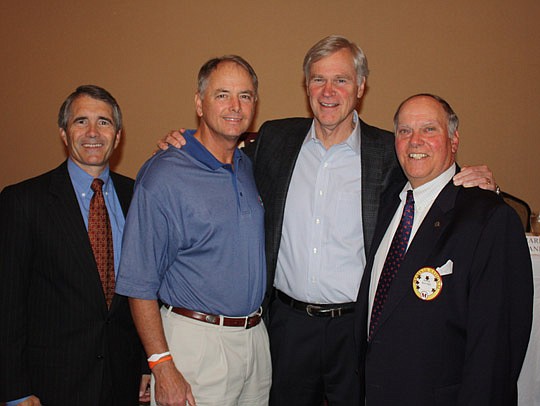 Meninak Club of Jacksonville President Mark Hand, Bob Tebow, U.S. Rep. Ander Crenshaw and Meninak past President Hank Haynes. Tebow is the father of Denver Broncos quarterback Tim Tebow.