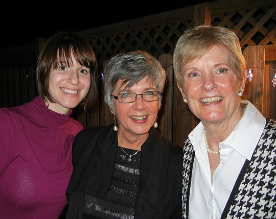 Photos by Karen Brune Mathis - Courtney Weatherby, development coordinator with the Boys & Girls Clubs of Northeast Florida, and her mother, longtime political strategist Paula Weatherby, with Judy Hall Lanier, director of development at The Arc Jacks...