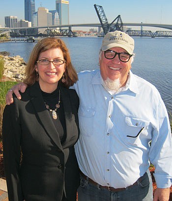 Photo by David Chapman - New St. Johns Riverkeeper Lisa Rowe Rinaman with Riverkeeper Neil Armingeon