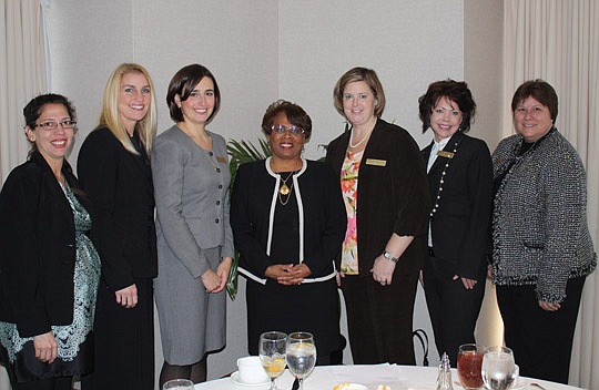 Photos by Joe Wilhelm Jr. - From left, Jacksonville Women Lawyers Association Vice President of Events Vanessa Newtson, Vice President of Events Susannah Collins, Secretary Kate Mesic, guest speaker Florida Supreme Court Justice Peggy Quince, JWLA Pre...