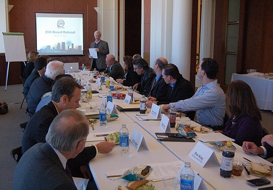 Photo by Max Marbut - Downtown Vision Inc.'s board of directors participated Jan. 19 in a retreat to educate new members about the history and mission of the organization and to plot a course for its future.