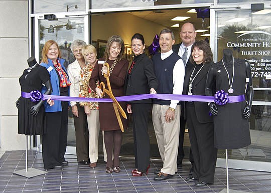Community Hospice of Northeast Florida celebrated the grand opening Jan. 11 of its second Thrift Shop. Shown cutting the ribbon to open the new Community Hospice Thrift Shop in Orange Park: (from left) DeAnn Collins, executive director of Community Ho...