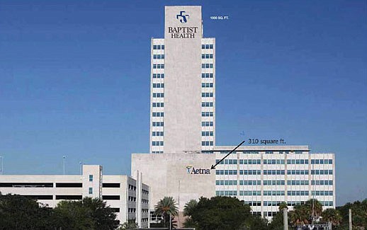 The Southbank skyline will have a new look when the sign changes on the Aetna Building are completed.