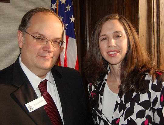 Photos by Max Marbut - Jacksonville Community Council Inc. President Ben Warner and Cynthia Farmer, Downtown Council programs chair.