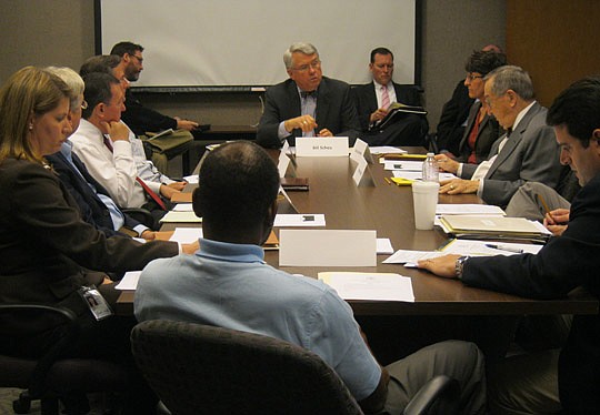 Photo by David Chapman - Mayor Alvin Brown's economic development compliance task force chaired by Bill Scheu (middle) met for the first time Tuesday in an organizational meeting.