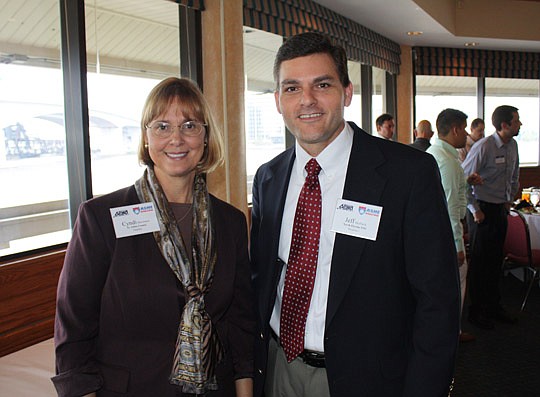 Photos by Joe Wilhelm Jr. - St. Johns County Commissioner Cyndi Stevenson and North Florida Transportation Planning Organization Executive Director Jeff Sheffield were panelists at a joint meeting of the local chapters of the American Public Works Ass...