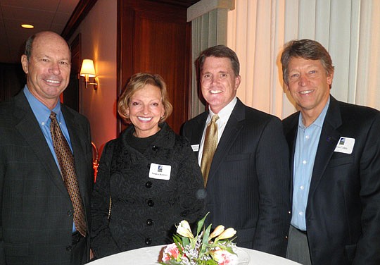 From left: Jerry Mallot, Sandra Ramsey, Ben Bishop and Steve Canty at the Leadership Jacksonville Patron Appreciation Reception. A new documentary series was announced at the event. Read the story below.