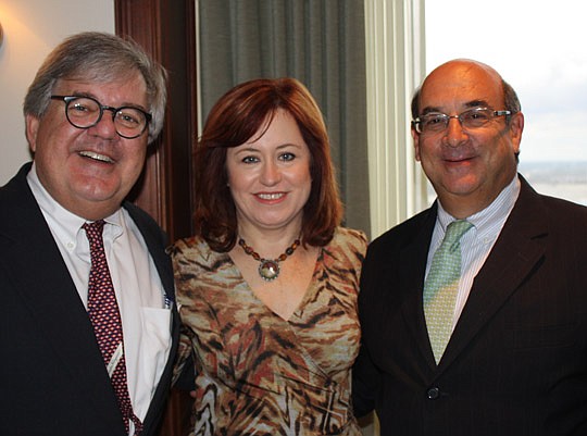 Photo by Joe Wilhelm Jr. - From left, Steven Rosenbloom, president of SMK, Stephanie Harriett, chair of The Jacksonville Bar Association Trust and Probate Law Section, and guest speaker Jerry Wolf of the law firm of Duane Morris of Boca Raton.