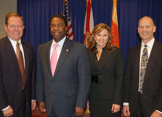 Photo by Max Marbut - IBM Vice President and Senior State Executive Rick Qualman, Mayor Alvin Brown, Public-Private Partnerships Commissioner Renee Finley and IBM Jacksonville Senior Location Executive Steve Swaim.