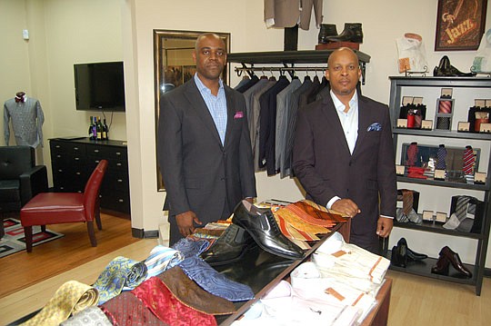 Photos by Max Marbut - Derrick Bryant and Carl Williams at A.J. Reese Clothiers in the Landing.