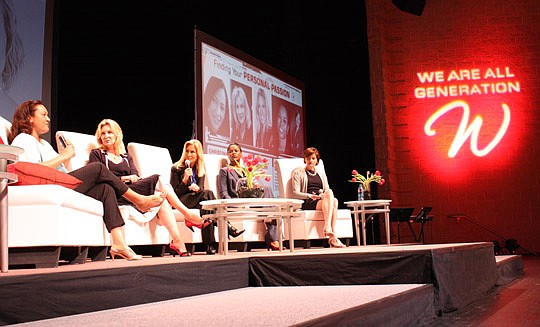 Photos by Joe Wilhelm Jr. - The first panel discussion at the launch Friday of Donna Orender's Generation W at the University of North Florida was "Finding your Personal Passion," with speakers (from left) Christina Norman, former president of MTV and...