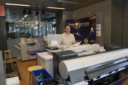 Photo by Max Marbut - Geer Services Inc. Vice President Richard Geer in the company's new retail copy and printing