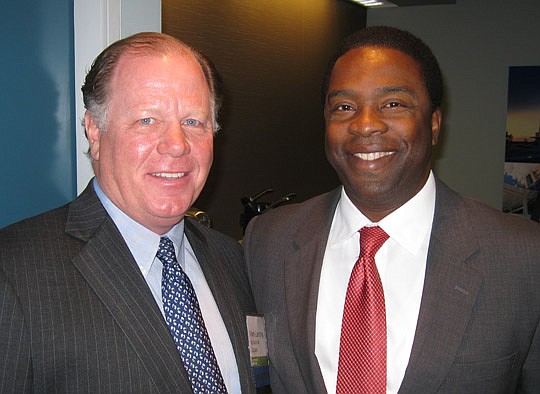 Photo by David Chapman - Jacksonville Jaguars President Mark Lamping and Mayor Alvin Brown.
