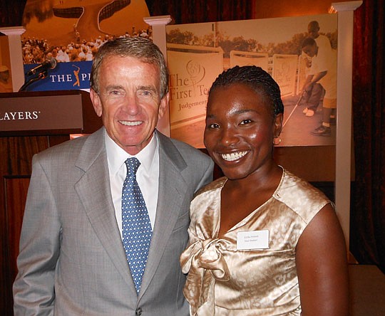 PGA Tour Commissioner Tim Finchem and Zalika Nisbeth, the 2006 First Tee scholar award recipient.