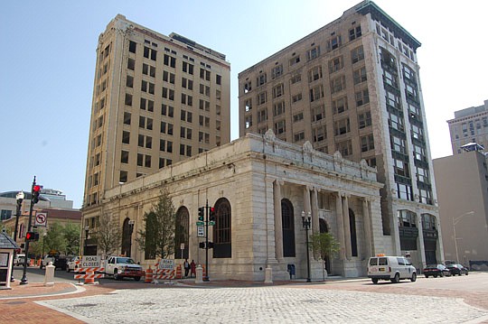 Photo by Max Marbut - The three buildings that comprise the "Laura Trio" at Laura and Forsyth streets are on the list released Monday by the Jacksonville Historical Society of endangered historic properties.